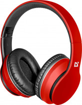 Гарнитура DEFENDER беспроводные наушники с микрофоном, накладные, Bluetooth, 20-20000 Гц, регулятор громкости, работа от аккумулятора до 8 ч, FreeMotion B580 Red, красный, чёрный (63581)