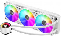 Жидкостная система охлаждения JONSBO для процессора, СВО, Socket 775, 115x/1200, 1356, 1366, 2011, 2011-3, AM2, AM2+, AM3, AM3+, AM4, FM1, FM2, FM2+, 3x120 мм, 700-1800 об/мин, разноцветная подсветка, белый (SHADOW 360(White))