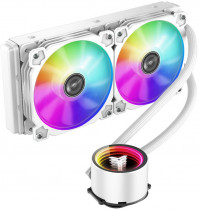 Жидкостная система охлаждения JONSBO для процессора, СВО, Socket 775, 115x/1200, 1356, 1366, 2011, 2011-3, AM2, AM2+, AM3, AM3+, AM4, FM1, FM2, FM2+, 2x120 мм, 700-1800 об/мин, разноцветная подсветка, белый (SHADOW 240(White))