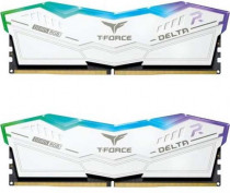 Комплект памяти TEAMGROUP 32 Гб, 2 модуля DDR-5, 51200 Мб/с, CL40-40-40-84, 1.35 В, XMP профиль, радиатор, подсветка, 6400MHz, Team T-Force Delta RGB, 2x16Gb KIT (FF4D532G6400HC40BDC01)