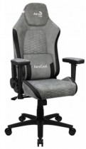 Кресло AEROCOOL текстиль, до 150 кг, материал крестовины: пластик, механизм качания, поясничный упор, цвет: серый, CROWN AeroSuede Stone Grey (4711099471232)