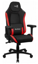 Кресло AEROCOOL CROWN Leatherette Black Red (<150кг, искуственная кожа, 2 подушки, 2D подлокотник) (4711099471195)