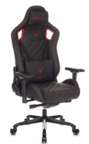 Кресло KNIGHT игровое Titan черный/красный ромбик эко.кожа с подголов. крестовина металл (KNIGHT TITAN BR)