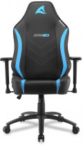 Кресло SHARKOON искусственная кожа, до 120 кг, материал крестовины: металл, механизм качания, поясничный упор, цвет: синий, чёрный, Skiller SGS20 (SGS20-BK/BU)