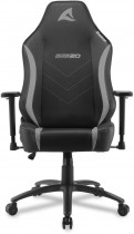 Кресло SHARKOON искусственная кожа, до 120 кг, материал крестовины: металл, механизм качания, поясничный упор, цвет: серый, чёрный, Skiller SGS20 (SGS20-BK/GY)