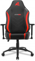 Кресло SHARKOON искусственная кожа, до 120 кг, материал крестовины: металл, механизм качания, поясничный упор, цвет: красный, чёрный, Skiller SGS20 (SGS20-BK/RD)