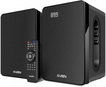 Акустическая система SVEN 2.0, мощность 40 Вт, материал колонок: MDF, 40-22000 Гц, Bluetooth, пульт ДУ, поддержка карт памяти SD, разъем для наушников, питание от сети, SPS-710, black (SV-018009)