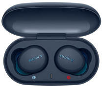 TWS гарнитура SONY беспроводные наушники с микрофоном, вкладыши, динамические излучатели, Bluetooth, 20-20000 Гц, регулятор громкости, работа от аккумулятора до 5 ч, TWS, WF-XB700 Blue, синий (WFXB700L.E)
