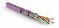 Кабель HYPERLINE (500 м) витая пара, экранированная S/FTP, категория 7 (600 MHz), 4 пары (26 AWG), многожильный (patch), LSZH, нг(A)-HF, фиолетовый (SFTP4-C7-P26-IN-LSZH-VL-500)