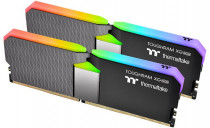 Комплект памяти THERMALTAKE 64 Гб, 2 модуля DDR-4, 32000 Мб/с, CL19-23-23-42, 1.35 В, XMP профиль, радиатор, подсветка, 4000MHz, TOUGHRAM XG RGB Black, 2x32Gb KIT (R016R432GX2-4000C19A)