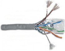 Кабель LANMASTER патч-кордовый FTP, 4x2, кат 6, 250Mhz, PVC, 305 м, серый (LAN-6EFTP-PT-GY)