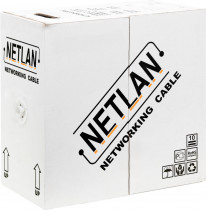 Кабель NETLAN F/UTP 4 пары, Кат.5e (Класс D), 100МГц, внутренний, PVC нг(B), серый, 305м (EC-UF004-5E-PVC-GY)