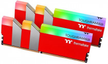 Комплект памяти THERMALTAKE 16 Гб, 2 модуля DDR-4, 28800 Мб/с, CL18-19-19-39, 1.35 В, XMP профиль, радиатор, подсветка, 3600MHz, TOUGHRAM RGB Racing Red, 2x8Gb KIT (RG25D408GX2-3600C18A)
