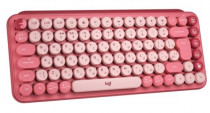 Клавиатура LOGITECH беспроводная (Bluetooth), механическая, переключатели GX Brown, USB, круглые клавиши, POP Keys Rose, красный, розовый (920-010718)