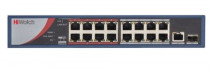 Коммутатор HIWATCH неуправляемый, 16х PoE 10/100 Мбит/с, 1х 10/100/1000 Мбит/с, 1х 1000 Мбит/с SFP-порт, бюджет PoE 135 Вт (DS-S1816P(B))