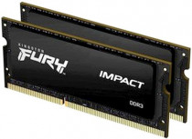 Комплект памяти KINGSTON 8 Гб, 2 модуля DDR-3, 15000 Мб/с, CL11, 1.35 В, 1866MHz, Fury Impact, SO-DIMM, 2x4GB KIT (KF318LS11IBK2/8)