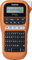 Термопринтер BROTHER P-touch PTE-110VP (для печ.накл.) переносной оранжевый/черный (PTE110VPR1BUND)