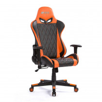 Кресло HIPER искусственная кожа, до 150 кг, материал крестовины: пластик, механизм качания, цвет: чёрный, оранжевый, Black/Orange (HGS-112)