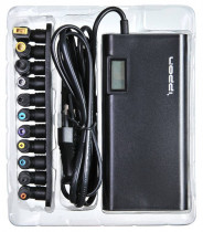 Адаптер питания IPPON универсальный SD65U, 65Вт, c автоматической установкой выходного напряжения, 8 переходников, LСD индикатор, USB 2.1A (Ippon SD65U)