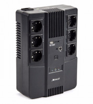 ИБП БАСТИОН black (линейно-интерактивный, 800VA, 480W, 3+3xEURO, RJ-11/RJ-45, USB-A, USB-B) (SKAT-UPS 800 AI)