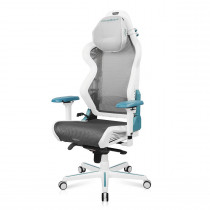 Кресло DXRACER текстиль, до 150 кг, материал крестовины: металл, механизм качания, спинка из сетки, поясничный упор, цвет: белый, голубой, серый, Air (AIR/D7200/WQG)