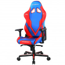 Кресло DXRACER искусственная кожа, до 120 кг, материал крестовины: металл, механизм качания, поясничный упор, цвет: красный, синий, Formula (OH/G8200/BR)