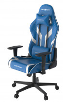 Кресло DXRACER искусственная кожа, до 90 кг, материал крестовины: металл, механизм качания, поясничный упор, цвет: белый, синий, Peak (OH/P88/BW)