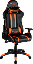 Кресло CANYON искусственная кожа, до 150 кг, материал крестовины: пластик, механизм качания, поясничный упор, цвет: оранжевый, чёрный, Fobos Black/Orange (CND-SGCH3)