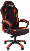 Кресло CHAIRMAN текстиль, до 180 кг, материал крестовины: пластик, механизм качания, цвет: красный, чёрный, Game 28 Black/Red, 00-0 (7059196)