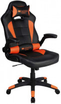 Кресло CANYON искусственная кожа, до 130 кг, материал крестовины: пластик, механизм качания, поясничный упор, цвет: оранжевый, чёрный, Vigil Black/Orange (CND-SGCH2)