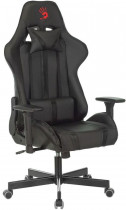 Кресло A4TECH искусственная кожа, до 150 кг, материал крестовины: металл, поясничный упор, механизм качания, цвет: чёрный (BLOODY GC-600)