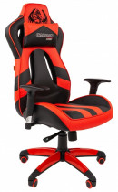 Кресло CHAIRMAN искусственная кожа, до 120 кг, материал крестовины: пластик, механизм качания, цвет: красный, чёрный, Game 25 Black/Red, 00-0 (7054931)