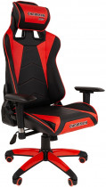 Кресло CHAIRMAN искусственная кожа, до 120 кг, материал крестовины: пластик, механизм качания, поясничный упор, цвет: красный, чёрный, Game 44 Black/Red, 00-0 (7073777)