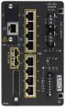 Коммутатор CISCO управляемый, 8 портов Ethernet 1 Гбит/с, 2 uplink/стек/SFP (до 1 Гбит/с), поддержка PoE, 2048 МБ RAM (IE-3300-8P2S-RA)