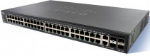 Коммутатор CISCO управляемый, 3 уровня, 48 портов RJ-45 1Гб/с с PoE+ (бюджет 382Вт, 60Вт на порт), 2 комбинированных порта 10 Гб/с SFP+/RJ-45, 2 слота SFP+ 10 Гб/с, 16K MAC-адресов, стекируемый, Web-интерфейс (SG550X-48P-K9-EU)