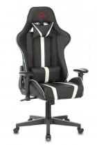 Кресло ZOMBIE текстиль/искусственная кожа, до 150 кг, материал крестовины: пластик, поясничный упор, механизм качания, цвет: белый, чёрный (VIKING ZOMBIE A4 WH)