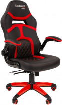 Кресло CHAIRMAN искусственная кожа, до 120 кг, материал крестовины: пластик, механизм качания, цвет: красный, чёрный, Game 18 Black/Red, 00-0 (7051189/7069664)