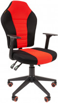 Кресло CHAIRMAN текстиль, до 100 кг, материал крестовины: пластик, механизм качания, цвет: красный, чёрный, Game 8 Black/Red, 00-0 (7027140)