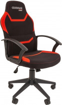 Кресло CHAIRMAN текстиль, до 120 кг, материал крестовины: пластик, механизм качания, цвет: красный, чёрный, Game 9 Black/Red, 00-0 (7068840)