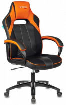Кресло ZOMBIE текстиль/искусственная кожа, до 120 кг, материал крестовины: пластик, механизм качания, цвет: оранжевый, чёрный (VIKING 2 AERO ORANGE)