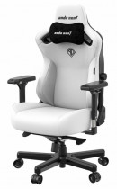 Кресло ANDA SEAT искусственная кожа, до 120 кг, материал крестовины: металл, механизм качания, поясничный упор, цвет: белый, чёрный, Kaiser 3 Cloudy White L (AD12YDC-L-01-W-PVC)