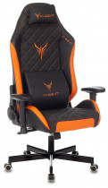 Кресло KNIGHT искусственная кожа, до 150 кг, материал крестовины: металл, поясничный упор, механизм качания, цвет: оранжевый, чёрный, Explore Black/Orange (KNIGHT EXPLORE BO)