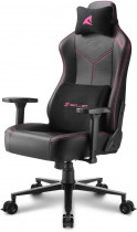 Кресло SHARKOON искусственная кожа, до 130 кг, материал крестовины: металл, механизм качания, поясничный упор, цвет: розовый, чёрный, Shark Skiller SGS30 Black/Pink (SGS30-BK/PK)
