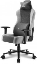 Кресло SHARKOON текстиль, до 130 кг, материал крестовины: металл, механизм качания, поясничный упор, цвет: серый, Shark Skiller SGS30 Fabric Black/Grey (SGS30-F-BK/GY)