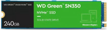 SSD накопитель WD 240 Гб, внутренний SSD, M.2, 2280, PCI-E x4, NVMe, чтение: 2400 Мб/сек, запись: 900 Мб/сек, TLC, Western Digital Green SN350 (WDS240G2G0C)