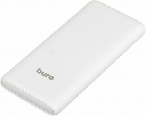 Внешний аккумулятор BURO 10000 мАч, выход: USB, USB Type-C, вход: microUSB, USB Type-C, максимальный ток: 3 А, быстрая зарядка, индикатор заряда, белый (BPF10E20PWT)