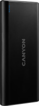 Внешний аккумулятор CANYON 10000 мАч, выход: 2xUSB, вход: microUSB, USB Type-C, максимальный ток: 2.1 А, индикатор заряда, Black (CNE-CPB1006B)