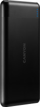 Внешний аккумулятор CANYON 10000 мАч, выход: USB, USB Type-C, вход: microUSB, USB Type-C, максимальный ток: 3 А, быстрая зарядка, индикатор заряда, Black (CNE-CPB1007B)