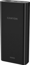 Внешний аккумулятор CANYON 20000 мАч, выход: 2xUSB, вход: microUSB, USB Type-C, максимальный ток: 2.1 А, индикатор заряда, CNE-CPB2001 Black (CNE-CPB2001B)