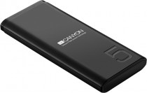 Внешний аккумулятор CANYON 5000 мАч, выход: USB, вход: microUSB, USB Type-C, максимальный ток: 2.1 А, Black (CNE-CPB05B)